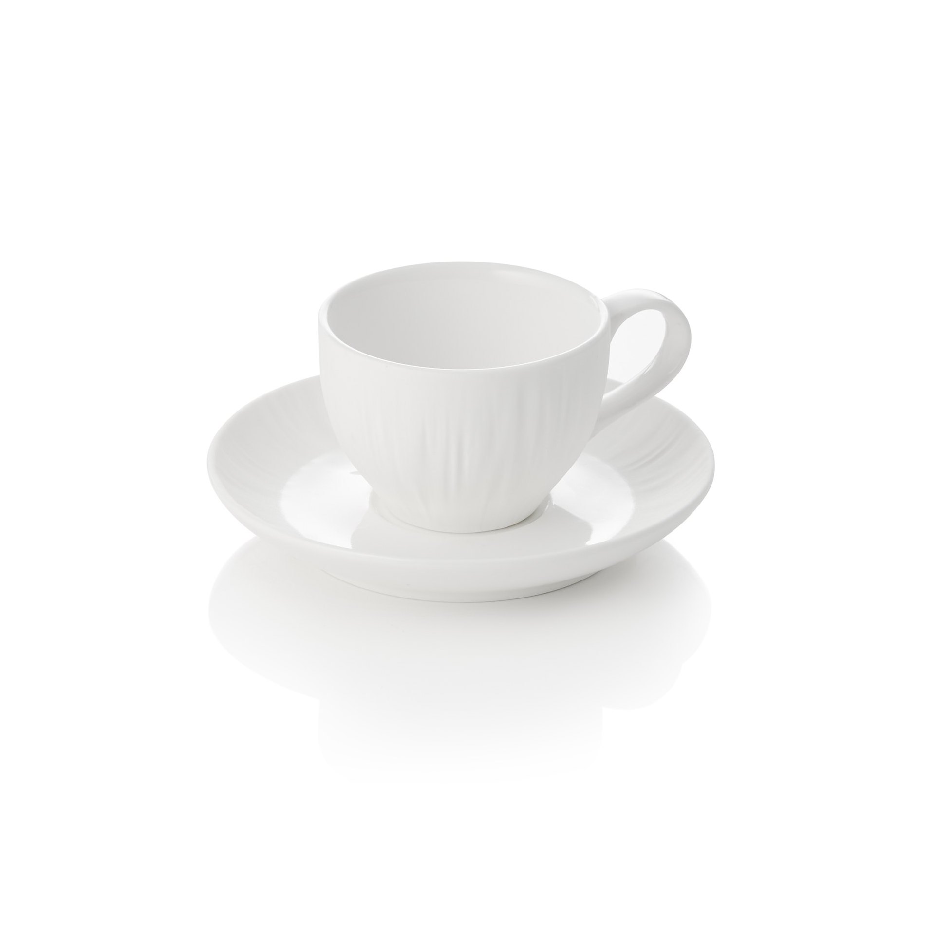 Espresso- und Untertasse Set MAYA SHIRO, 80 ml, weiß