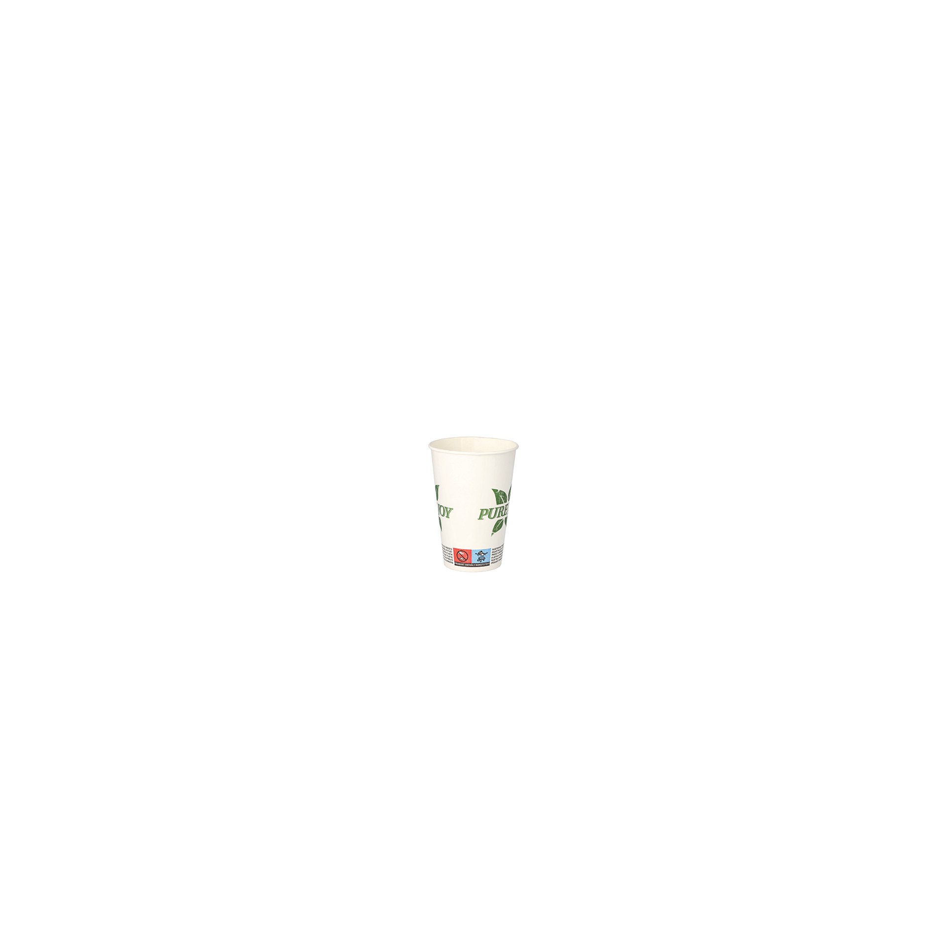 Trinkbecher, Pappe 0,2 l Ø 7,3 cm · 9,9 cm weiss "Pure Joy" Trinkbecher, Pappe 0,2 l Ø 7,3 cm · 9,9 cm weiss "Pure Joy"