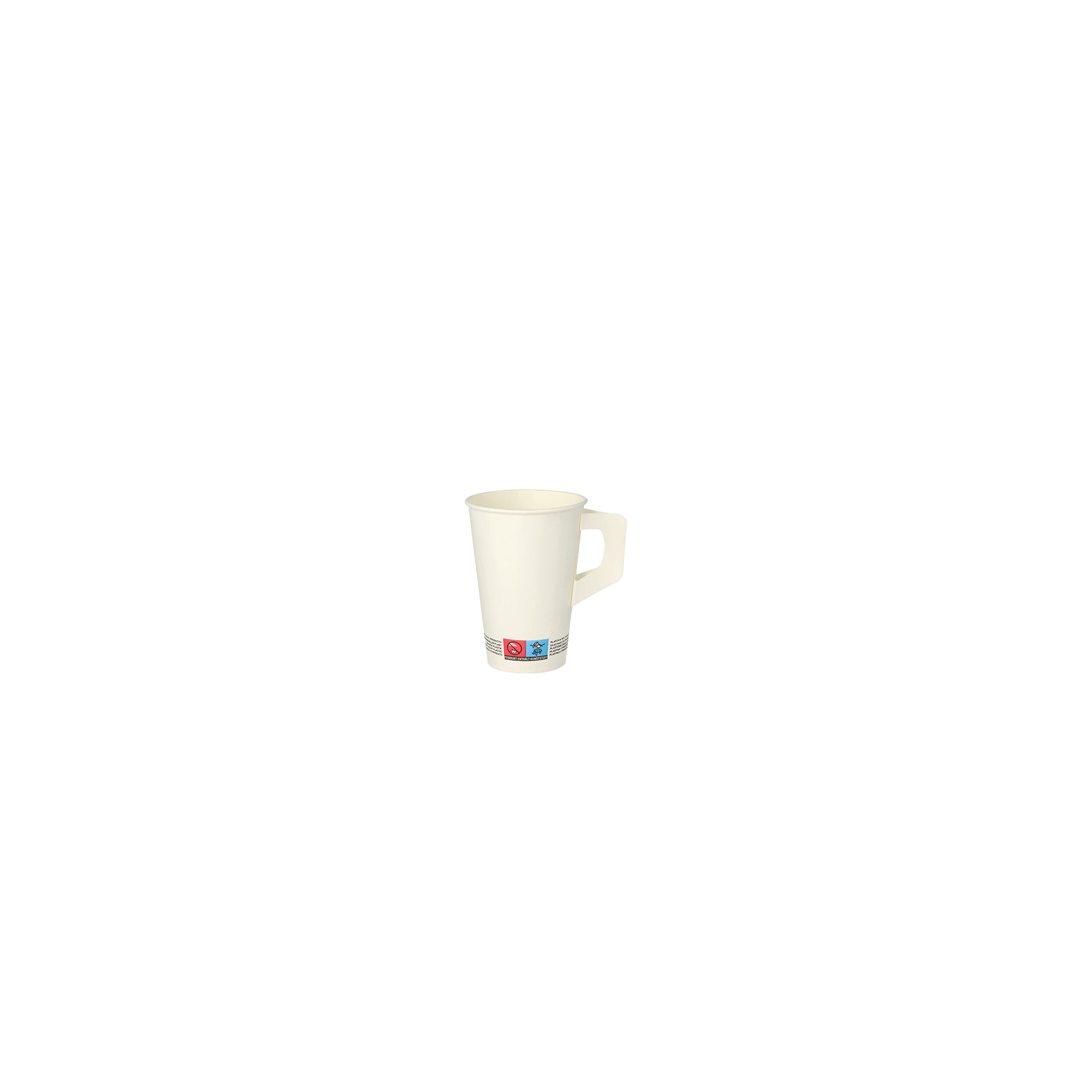 Trinkbecher mit Henkel, Pappe "To Go" 0,2 l Ø 7 cm · 9,7 cm weiss Trinkbecher mit Henkel, Pappe "To Go" 0,2 l Ø 7 cm · 9,7 cm weiss