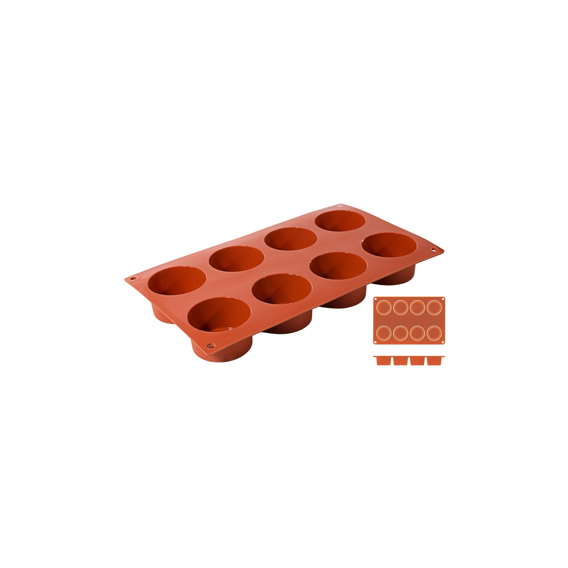 Silikon-Backmatte, ZYLINDER mit 8 Formen