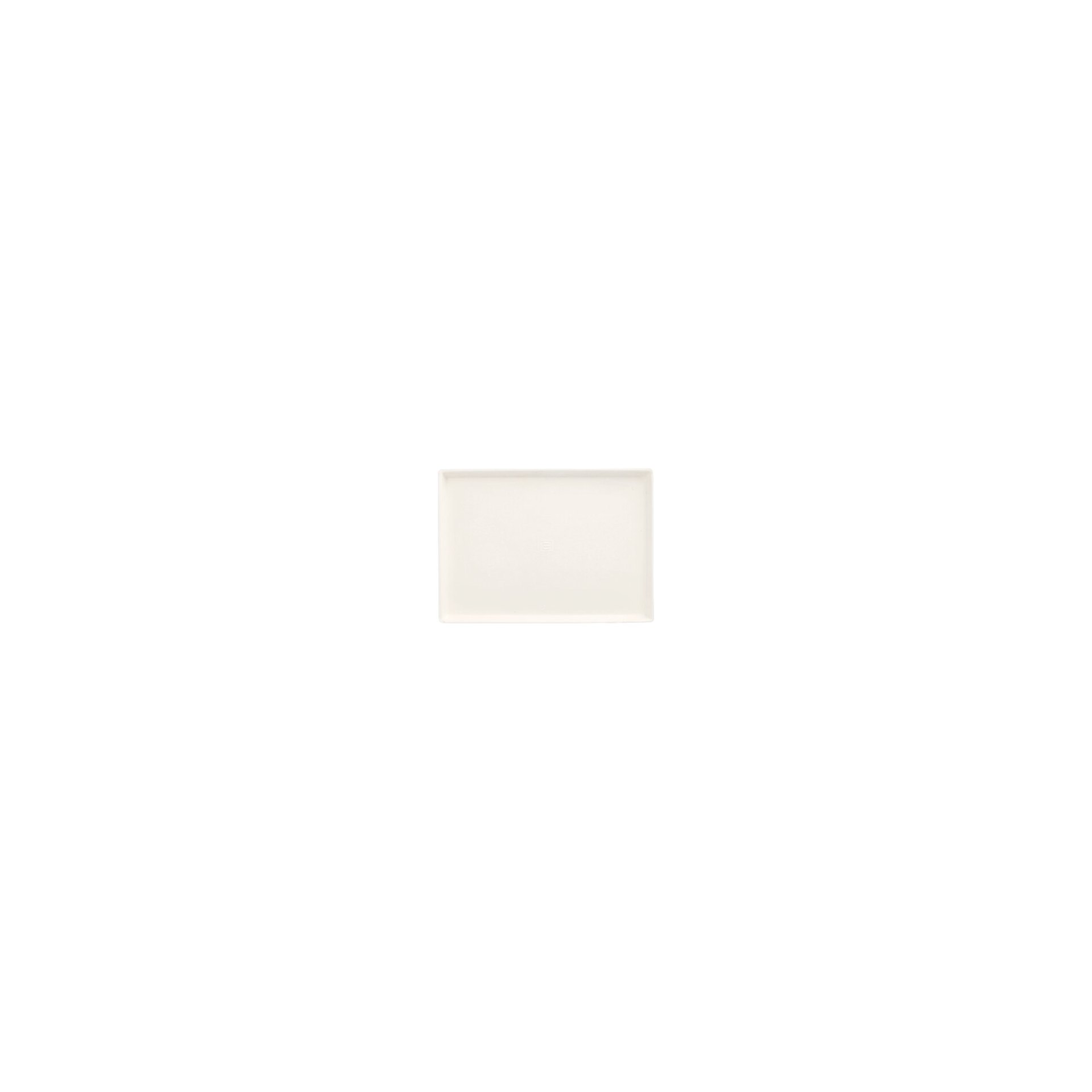 Teller Zuckerrohr "pure" eckig 17,5 cm x 12,5 cm x 1 cm weiss "Cella"