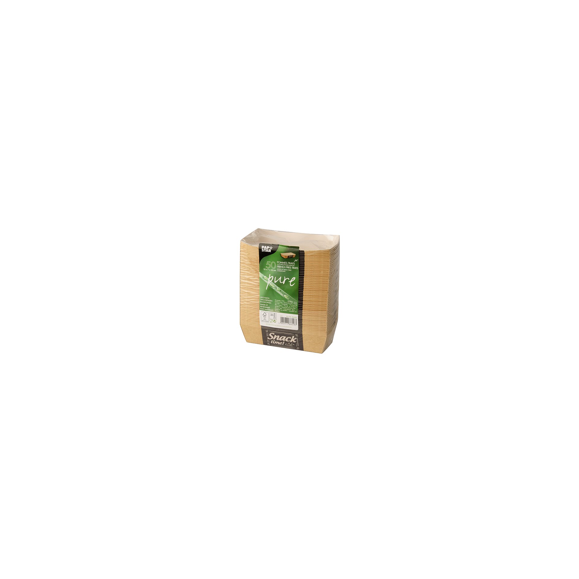 Pommes-Frites-Trays "pure" 3,5 cm x 7 cm x 12 cm "Good Food" mittel