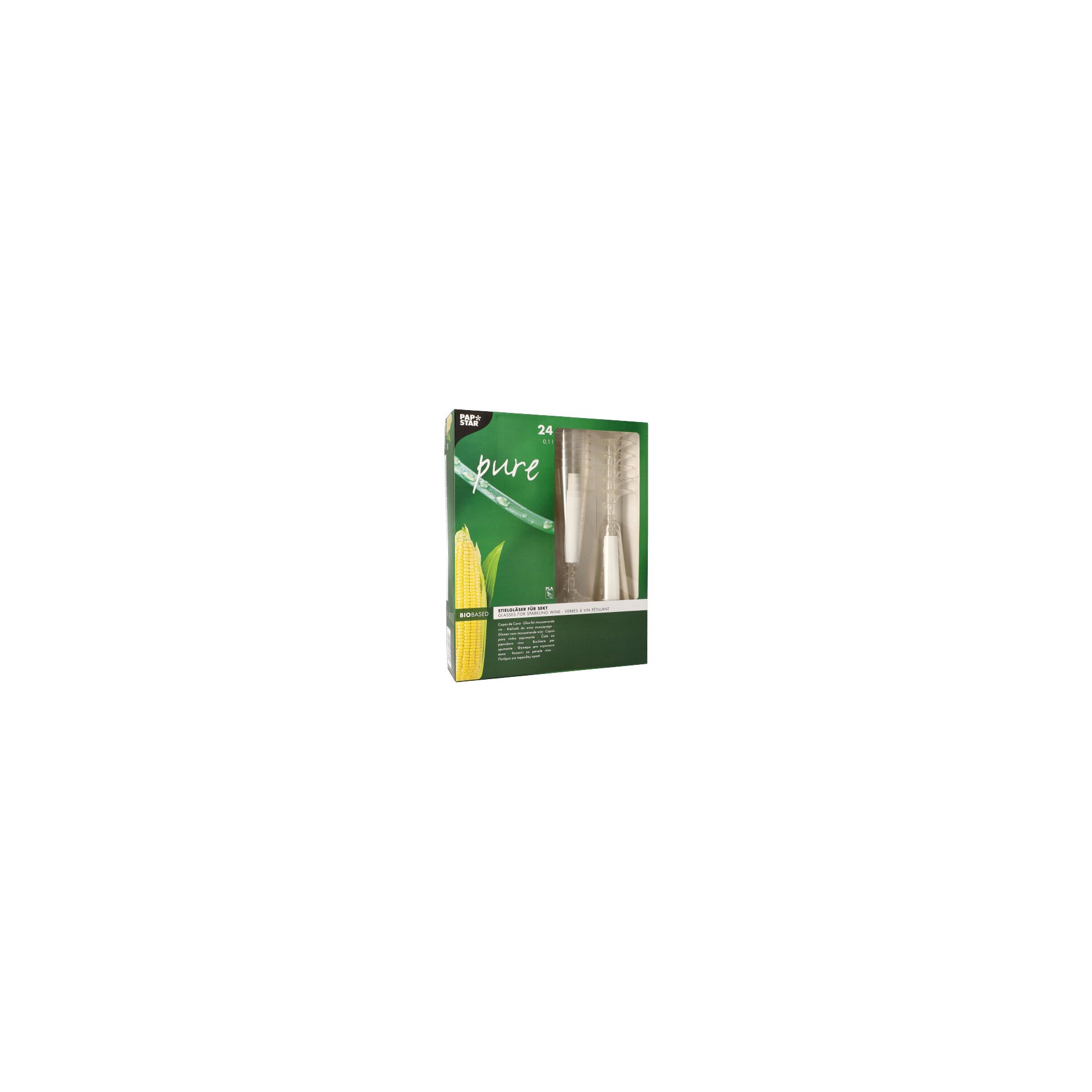 Stiel-Gläser für Sekt, PLA "pure" 0,1 l Ø 5,5 cm · 16,5 cm glasklar mit glasklarem Fuß Stiel-Gläser für Sekt, PLA "pure" 0,1 l Ø 5,5 cm · 16,5 cm glasklar mit glasklarem Fuß