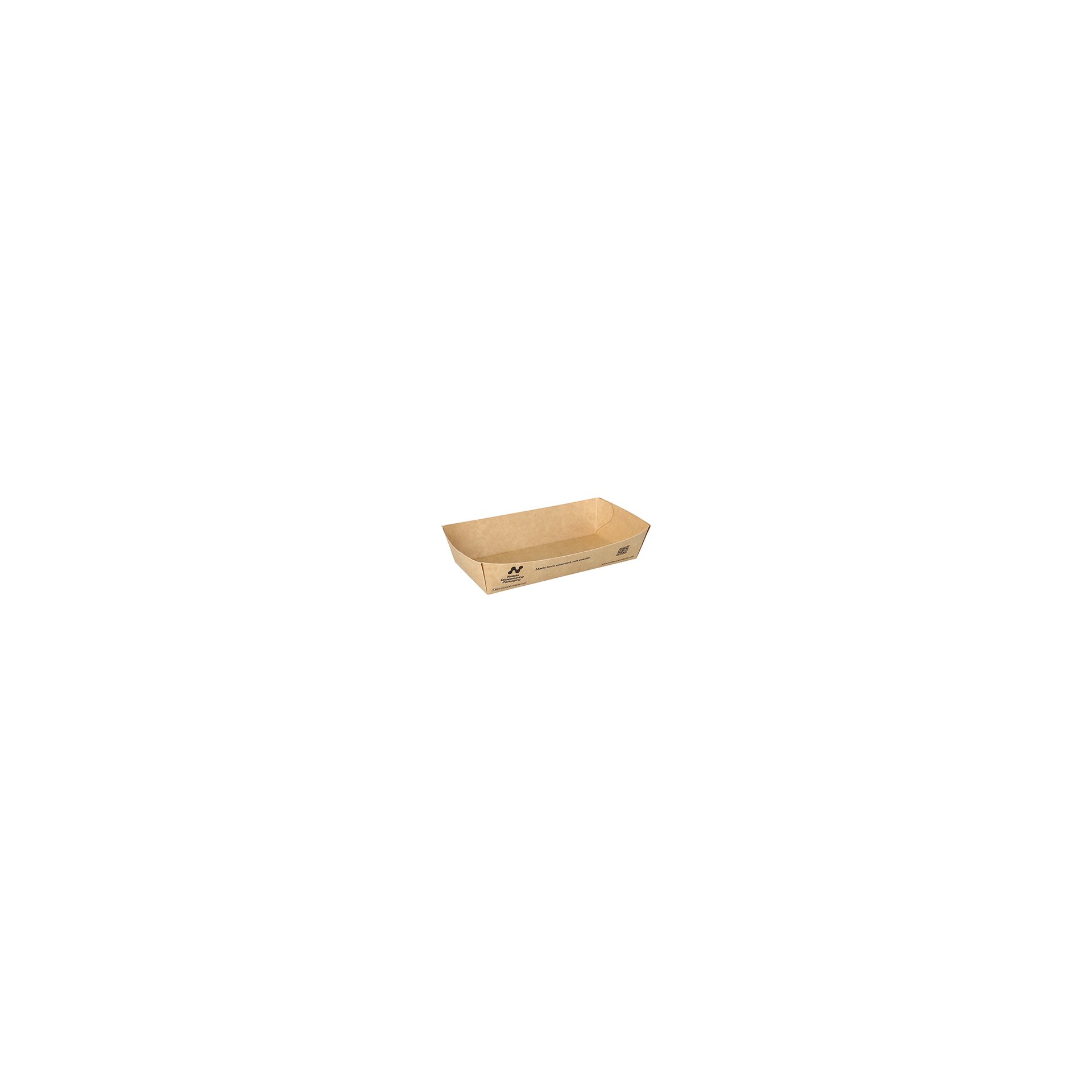 Snacktrays, Pappe "NOTPLA" 3,5 cm x 7 cm x 15 cm braun