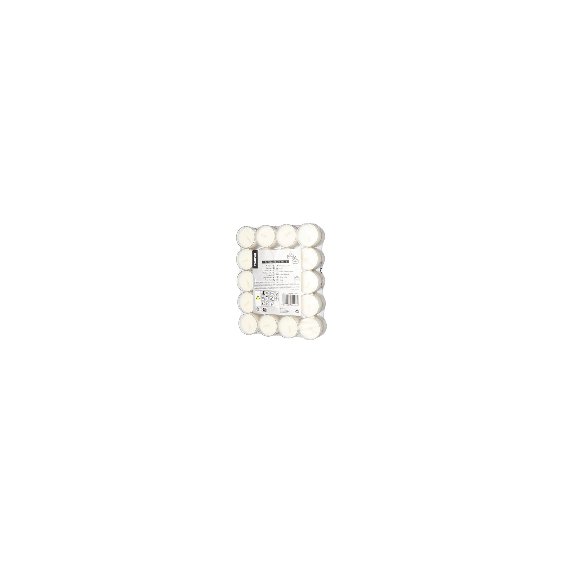 Teelichte Ø 38 mm · 19 mm weiss in Polycarbonathülle