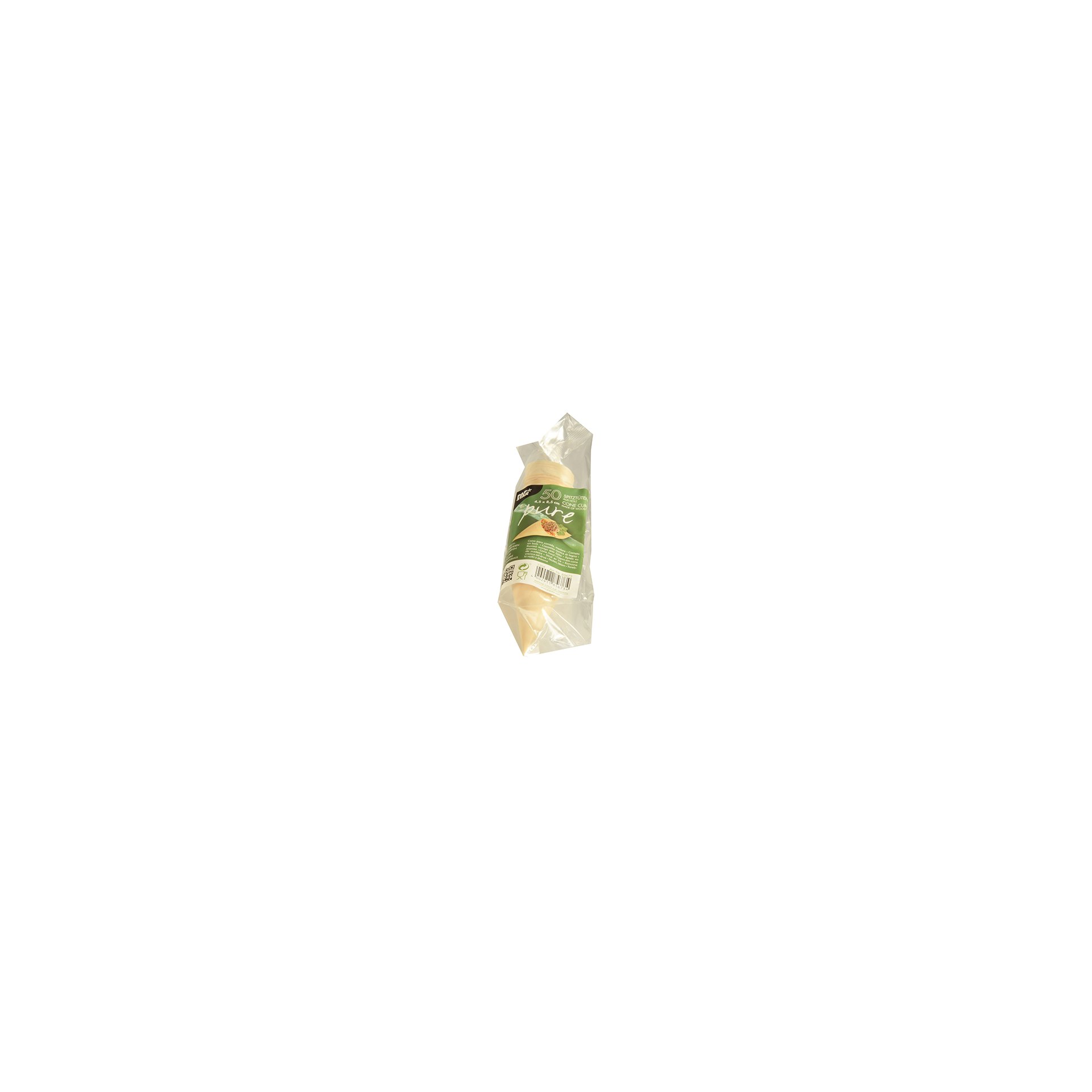 Fingerfood - Spitztüten, Holz "pure" Ø 4,5 cm · 8,5 cm