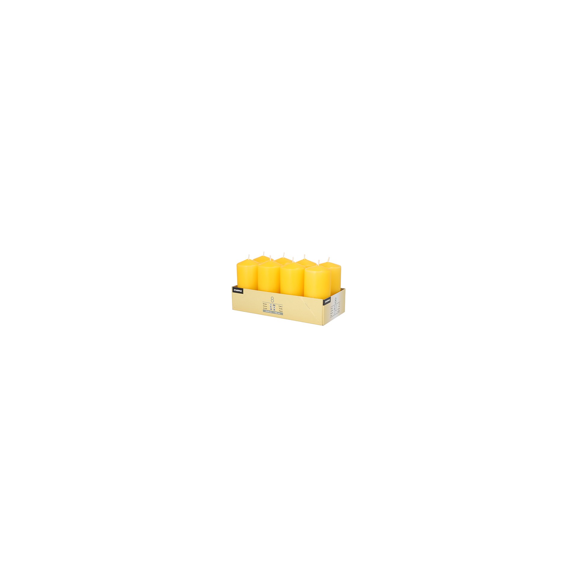 Stumpenkerzen Ø 50 mm · 100 mm goldgelb Stumpenkerzen Ø 50 mm · 100 mm goldgelb