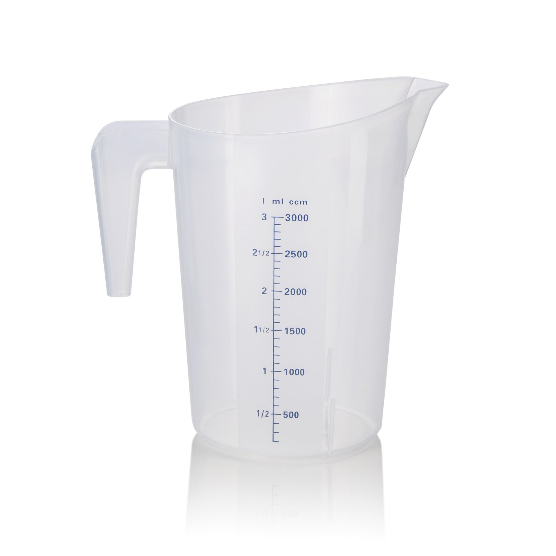 Messbecher, Ø 19 cm, 3 ltr., mit 100 ml Skalierung, Polypropylen