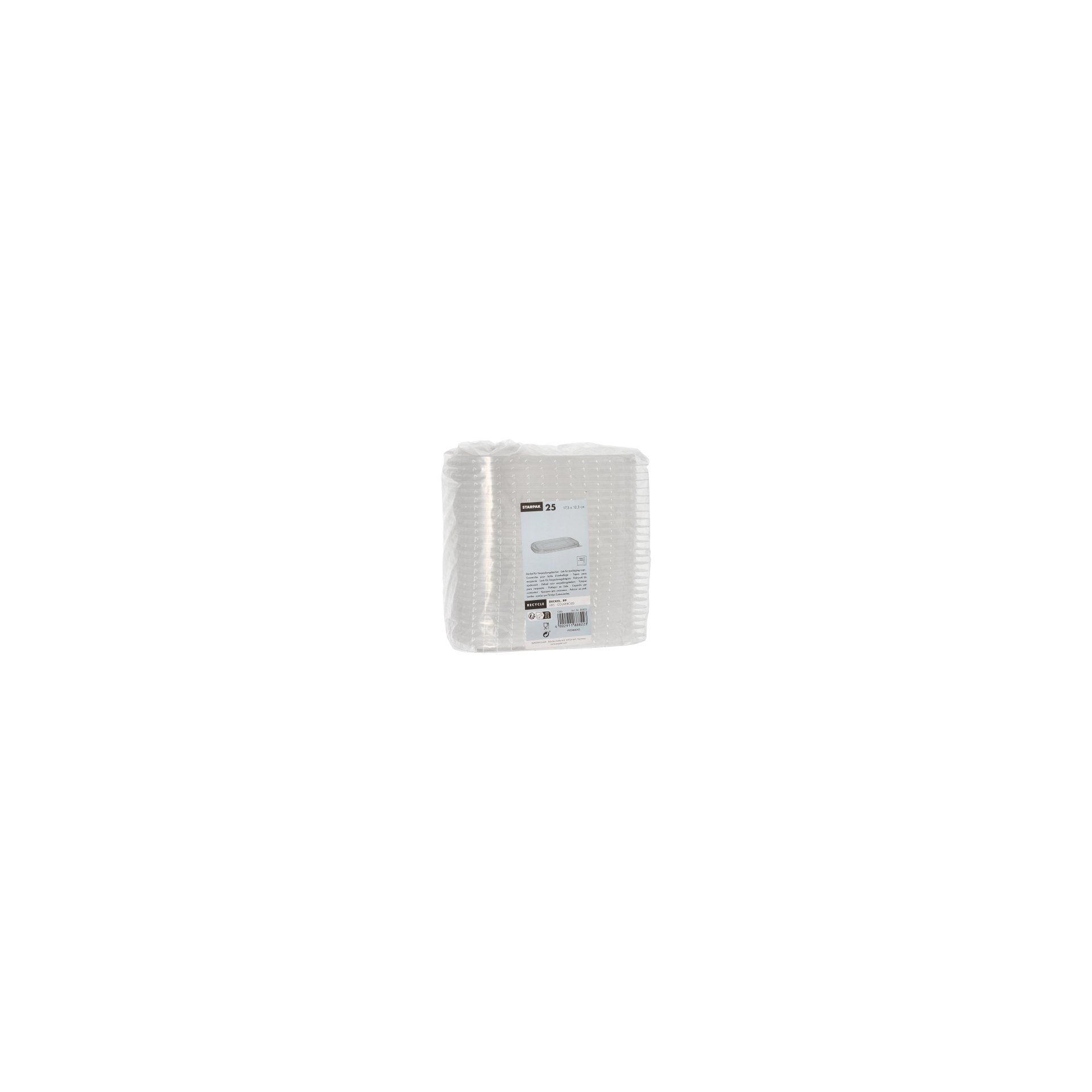 Deckel für Verpackungsbecher, PP rechteckig 1 cm x 17,1 cm x 12 cm transparent