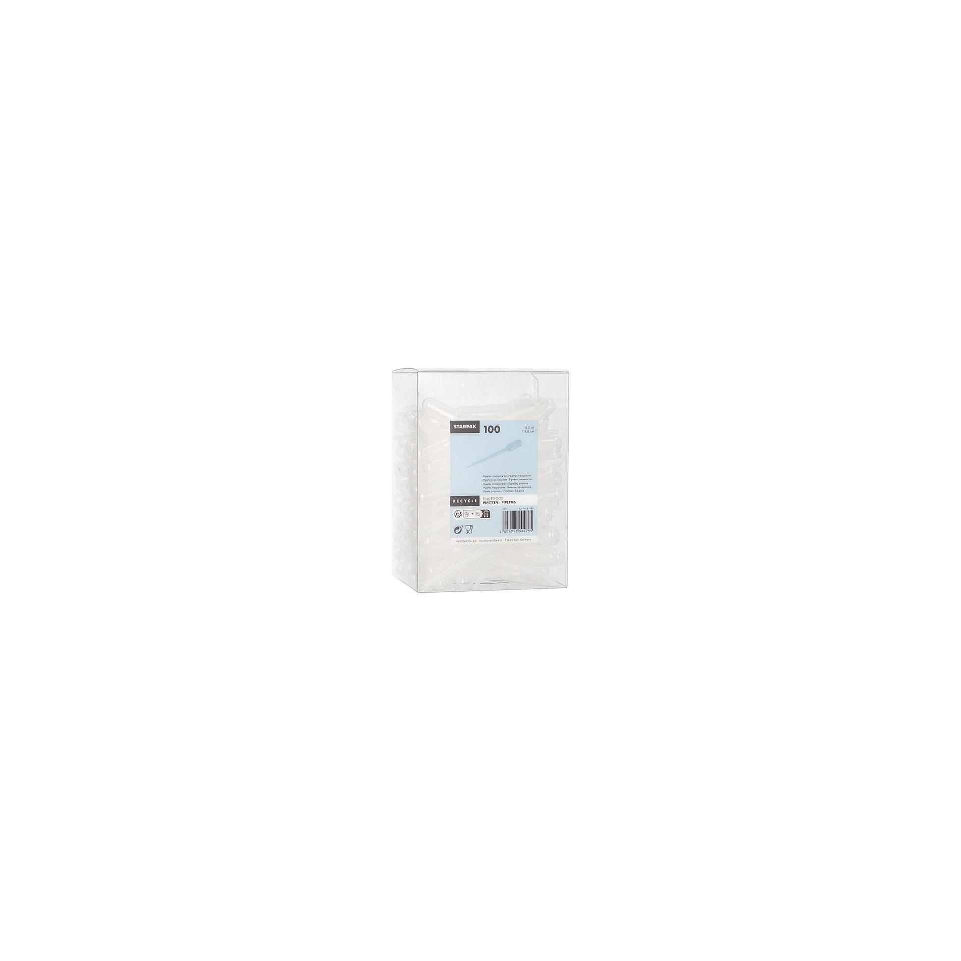 Pipetten, PE 0,5 ml 8,8 cm transparent